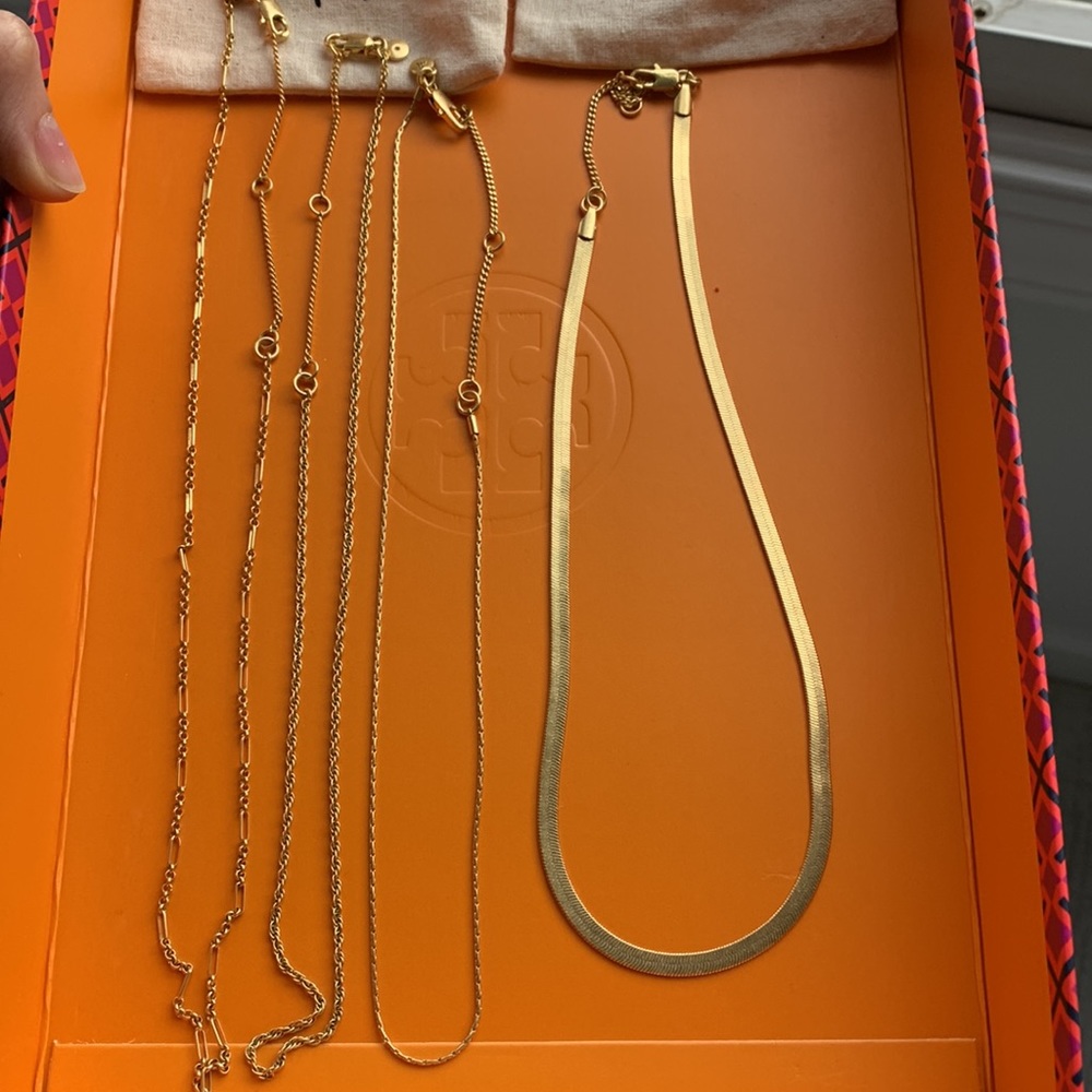 4 Madewell gold necklaces